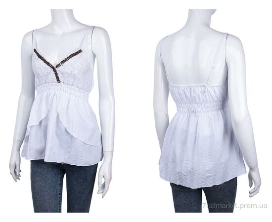 Фотография Женская блузка Лето 506 (08883) white (3 шт. р.сетка S-L) "Obuvok" недорого оптом от прямого поставщика, изображение 3