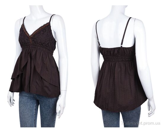 Фотография Женская блузка Лето 506 (08880) brown (3 шт. р.сетка S-L) "Obuvok" недорого оптом от прямого поставщика, изображение 3