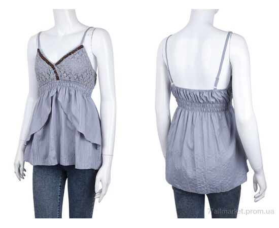 Фотография Женская блузка Лето 506 (08882) grey (3 шт. р.сетка S-L) "Obuvok" недорого оптом от прямого поставщика, изображение 3