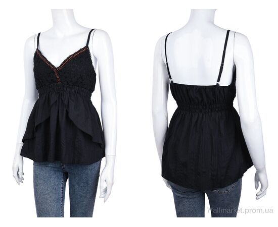 Фотография Женская блузка Лето 506 (08881) black (3 шт. р.сетка S-L) "Obuvok" недорого оптом от прямого поставщика, изображение 3