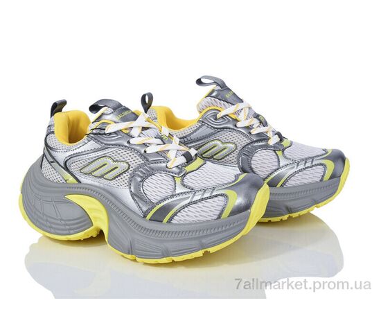 Кросівки жіночі модні Весна/осінь HD23(2566) yellow (8 пар р.36-41) "Violeta" недорого оптом від прямого постачальника, зображення 2