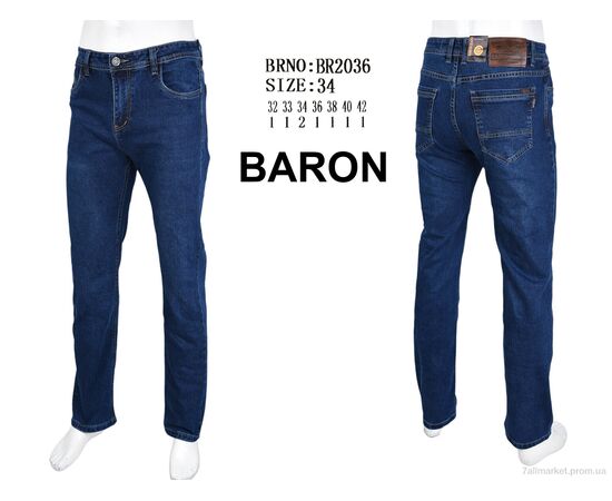 Джинси чоловічі Весна/осінь BR2036 (8 шт. р.сітка32-42) "Baron" недорого оптом від прямого постачальника, зображення 4