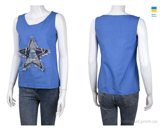 Майка женская Лето 102 blue (3 шт. р.сетка S-L) "Textile" недорого оптом от прямого поставщика, изображение 3 Фотография Майка женская Лето 102 blue (3 шт. р.сетка S-L) "Textile" недорого оптом от прямого поставщика, изображение 3