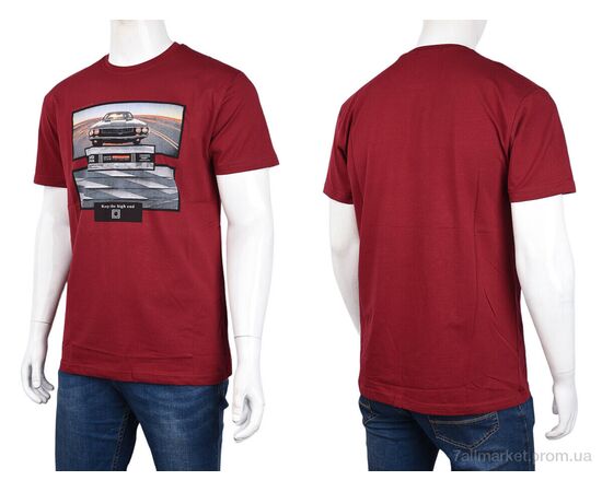 Фотография Футболка мужская Лето 3707-114-6 bordo (4 шт. р.сетка M-2XL) "Мир" недорого оптом от прямого поставщика, изображение 3