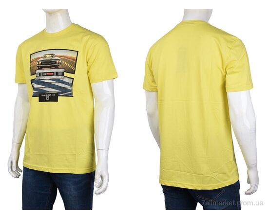 Фотография Футболка мужская Лето 3707-114-8 yellow (4 шт. р.сетка M-2XL) "Мир" недорого оптом от прямого поставщика, изображение 3