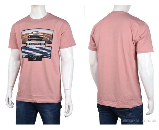 Фотография Футболка мужская Лето 3707-114-9 pink (4 шт. р.сетка M-2XL) "Мир" недорого оптом от прямого поставщика, изображение 3