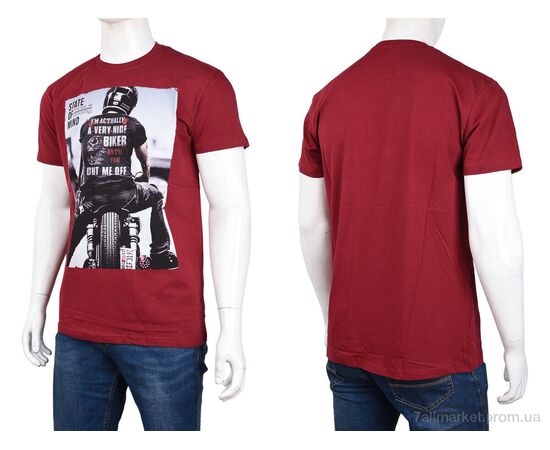 Фотография Футболка мужская Лето 3707-0091-3 bordo (4 шт. р.сетка M-2XL) "Мир" недорого оптом от прямого поставщика, изображение 3