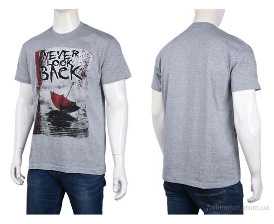 Фотография Футболка мужская Лето 3707-111-5 grey (4 шт. р.сетка M-2XL) "Мир" недорого оптом от прямого поставщика, изображение 3
