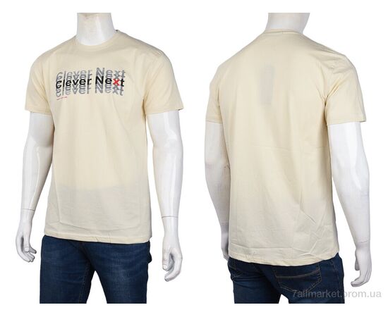 Футболка чоловіча Літо 3707-0058-1 beige (4 шт. р.сіткаM-2XL) "Мир" недорого оптом від прямого постачальника, зображення 3