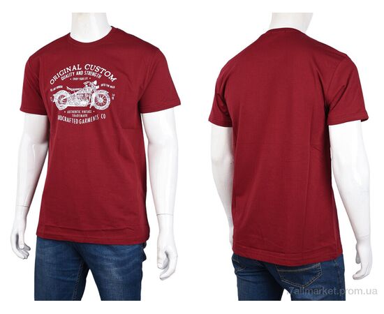 Футболка чоловіча Літо 3707-097-1 bordo (4 шт. р.сіткаM-2XL) "Мир" недорого оптом від прямого постачальника, зображення 3