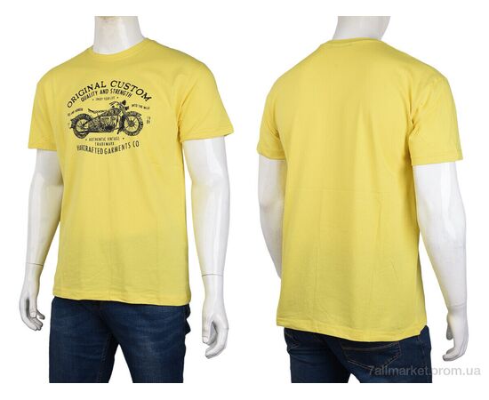 Футболка чоловіча Літо 3707-097-3 yellow (4 шт. р.сіткаM-2XL) "Мир" недорого оптом від прямого постачальника, зображення 3