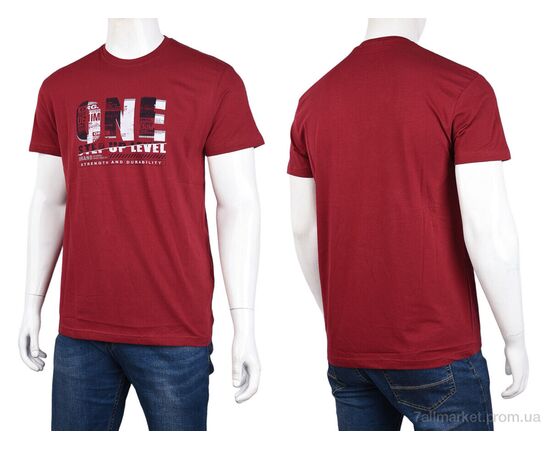 Футболка чоловіча Літо 3707-073-1 bordo (4 шт. р.сіткаM-2XL) "Мир" недорого оптом від прямого постачальника, зображення 3