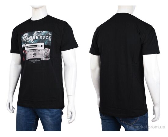 Футболка чоловіча Літо 3707-112-1 black (4 шт. р.сіткаM-2XL) "Мир" недорого оптом від прямого постачальника, зображення 3