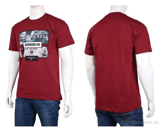 Футболка чоловіча Літо 3707-112-4 bordo (4 шт. р.сіткаM-2XL) "Мир" недорого оптом від прямого постачальника, зображення 3