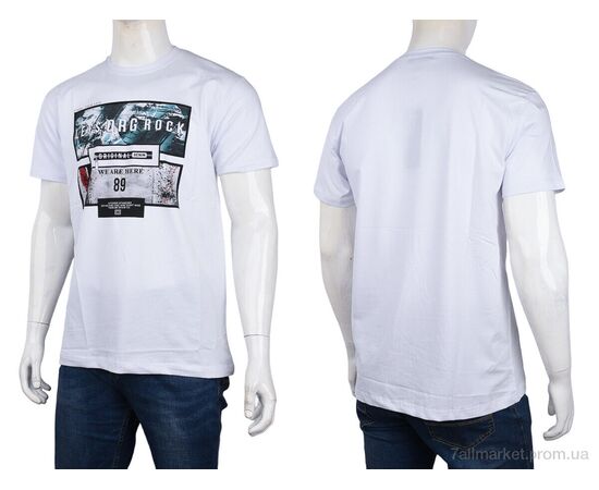 Футболка чоловіча Літо 3707-112-1 white (4 шт. р.сіткаM-2XL) "Мир" недорого оптом від прямого постачальника, зображення 3