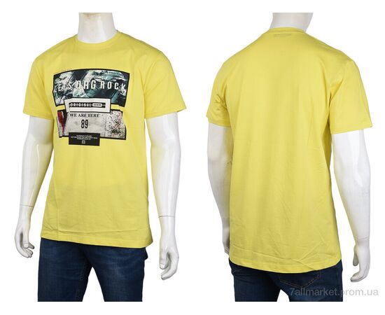 Футболка чоловіча Літо 3707-112-7-yellow (4 шт. р.сіткаM-2XL) "Мир" недорого оптом від прямого постачальника, зображення 3