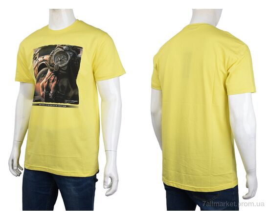 Фотография Футболка мужская Лето 3707-113 yellow (4 шт. р.сетка M-2XL) "Мир" недорого оптом от прямого поставщика, изображение 3