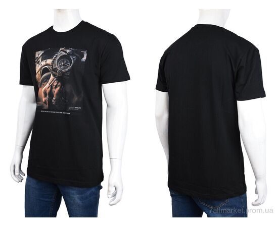 Футболка чоловіча Літо 3707-113-1 black (4 шт. р.сіткаM-2XL) "Мир" недорого оптом від прямого постачальника, зображення 3