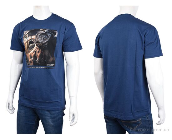 Фотография Футболка мужская Лето 3707-113-3 blue (4 шт. р.сетка M-2XL) "Мир" недорого оптом от прямого поставщика, изображение 3