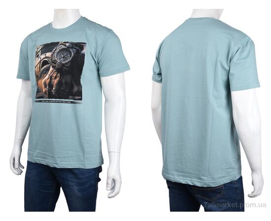 Футболка чоловіча Літо 3707-113-7 green (4 шт. р.сіткаM-2XL) "Мир" недорого оптом від прямого постачальника, зображення 3