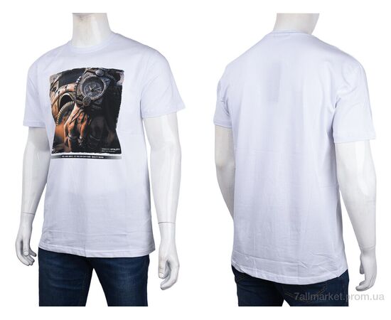 Футболка чоловіча Літо 3707-113-11 white (4 шт. р.сіткаM-2XL) "Мир" недорого оптом від прямого постачальника, зображення 3