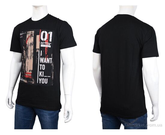 Фотография Футболка мужская Лето 3707-110-1 black (4 шт. р.сетка M-2XL) "Мир" недорого оптом от прямого поставщика, изображение 3