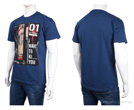 Фотография Футболка мужская Лето 3707-110-3 blue (4 шт. р.сетка M-2XL) "Мир" недорого оптом от прямого поставщика, изображение 3
