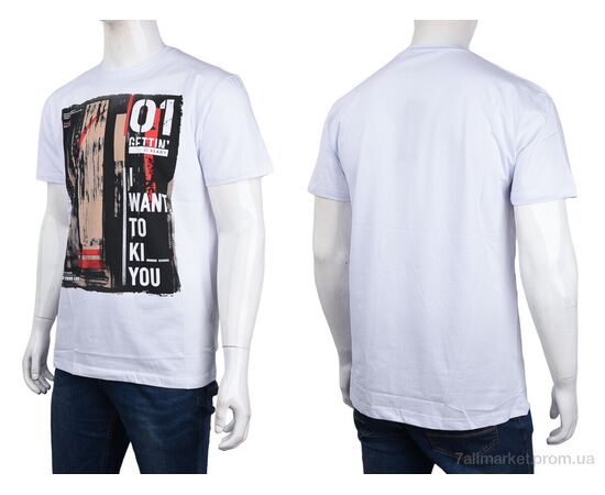 Фотография Футболка мужская Лето 3707-110-8 white (4 шт. р.сетка M-2XL) "Мир" недорого оптом от прямого поставщика, изображение 3