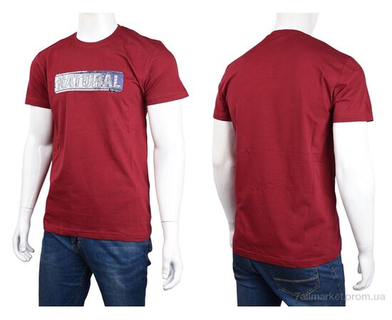 Фотография Футболка мужская Лето 3707-079-4 bordo (4 шт. р.сетка M-2XL) "Мир" недорого оптом от прямого поставщика, изображение 3