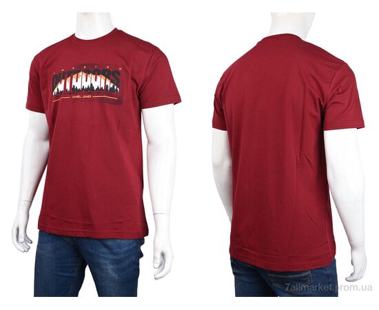 Фотография Футболка мужская Лето 3707-124-2 bordo (4 шт. р.сетка M-2XL) "Мир" недорого оптом от прямого поставщика, изображение 3
