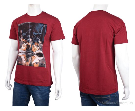 Фотография Футболка мужская Лето 3707-099-2 bordo (4 шт. р.сетка M-2XL) "Мир" недорого оптом от прямого поставщика, изображение 3