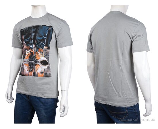 Футболка чоловіча Літо 3707-099-3 grey (4 шт. р.сіткаM-2XL) "Мир" недорого оптом від прямого постачальника, зображення 3