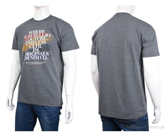 Футболка чоловіча Літо 3707-087-3 grey (4 шт. р.сіткаM-2XL) "Мир" недорого оптом від прямого постачальника, зображення 3