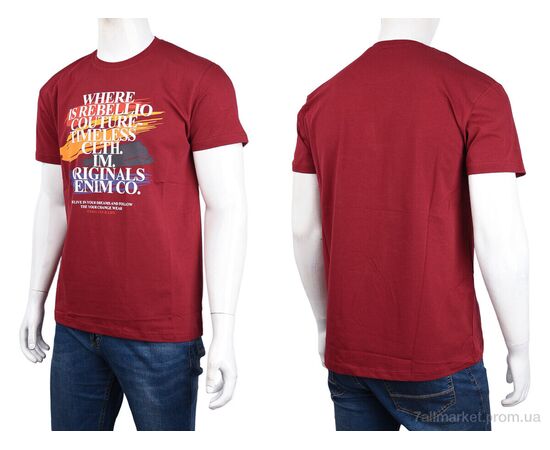 Фотография Футболка мужская Лето 3707-087-4 bordo (4 шт. р.сетка M-2XL) "Мир" недорого оптом от прямого поставщика, изображение 3