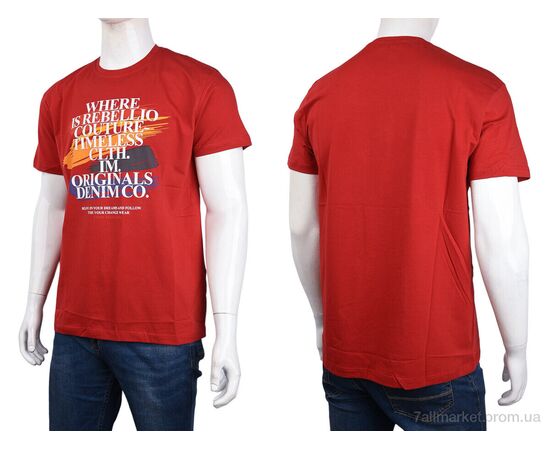 Футболка чоловіча Літо 3707-087-5 red (4 шт. р.сіткаM-2XL) "Мир" недорого оптом від прямого постачальника, зображення 3