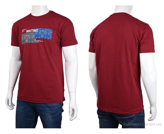 Фотография Футболка мужская Лето 3707-0094-1 bordo (4 шт. р.сетка M-2XL) "Мир" недорого оптом от прямого поставщика, изображение 3