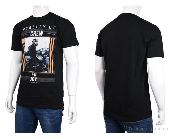 Фотография Футболка мужская Лето 3707-0095-1 black (4 шт. р.сетка M-2XL) "Мир" недорого оптом от прямого поставщика, изображение 3