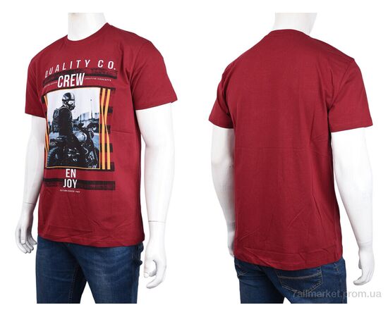 Фотография Футболка мужская Лето 3707-0095-2 bordo (4 шт. р.сетка M-2XL) "Мир" недорого оптом от прямого поставщика, изображение 3