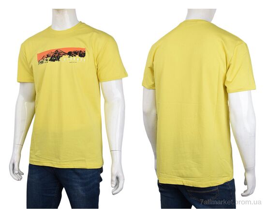 Фотография Футболка мужская Лето 3707-82-1 yellow (4 шт. р.сетка M-2XL) "Мир" недорого оптом от прямого поставщика, изображение 3