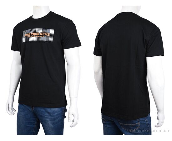 Фотография Футболка мужская Лето 3707-156 black (4 шт. р.сетка M-2XL) "Мир" недорого оптом от прямого поставщика, изображение 3