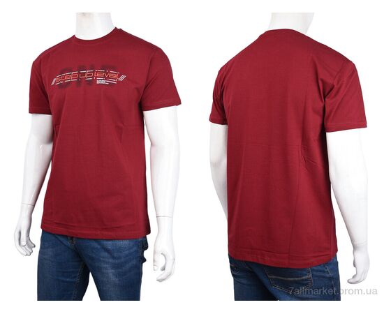Фотография Футболка мужская Лето 3707-066-2 bordo (4 шт. р.сетка M-2XL) "Мир" недорого оптом от прямого поставщика, изображение 3
