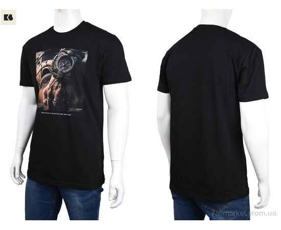 Фотография Футболка мужская Лето 3707-113-1 black (4 шт. р.сетка M-2XL) "BIG" недорого оптом от прямого поставщика, изображение 3