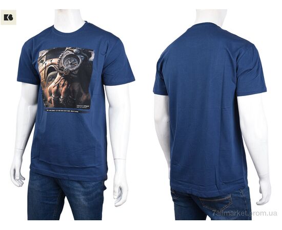 Футболка чоловіча Літо 3707-113-3 blue (4 шт. р.сіткаM-2XL) "BIG" недорого оптом від прямого постачальника, зображення 3