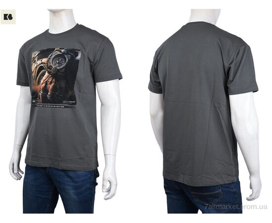 Фотография Футболка мужская Лето 3707-113-4 grey (4 шт. р.сетка M-2XL) "BIG" недорого оптом от прямого поставщика, изображение 3