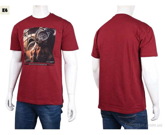 Футболка чоловіча Літо 3707-113-6 bordo (4 шт. р.сіткаM-2XL) "BIG" недорого оптом від прямого постачальника, зображення 3