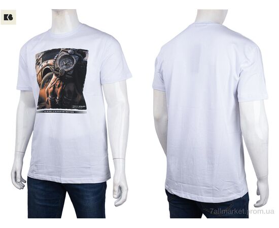 Футболка чоловіча Літо 3707-113-11 white (4 шт. р.сіткаM-2XL) "BIG" недорого оптом від прямого постачальника, зображення 3
