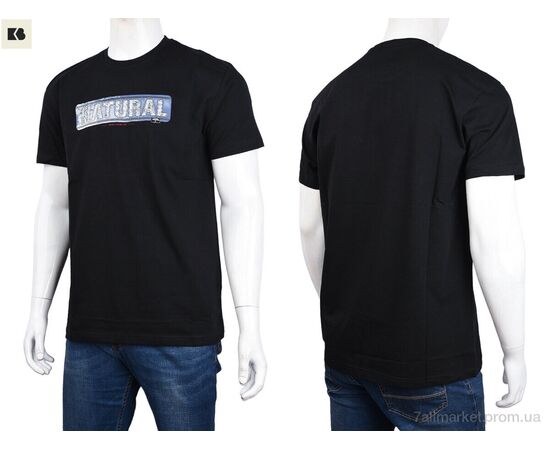 Футболка чоловіча Літо 3707-079-1 black (4 шт. р.сіткаM-2XL) "BIG" недорого оптом від прямого постачальника, зображення 3