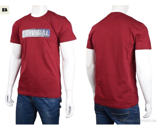 Футболка чоловіча Літо 3707-079-4 bordo (4 шт. р.сіткаM-2XL) "BIG" недорого оптом від прямого постачальника, зображення 3