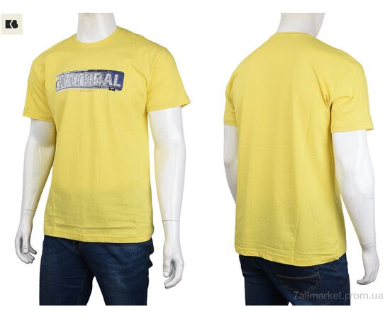 Футболка чоловіча Літо 3707-079-5 yellow (4 шт. р.сіткаM-2XL) "BIG" недорого оптом від прямого постачальника, зображення 3