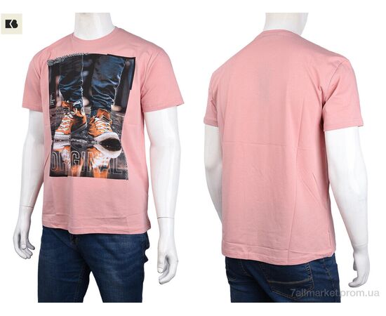 Футболка чоловіча Літо 3707-099-1 pink (4 шт. р.сіткаM-2XL) "BIG" недорого оптом від прямого постачальника, зображення 3